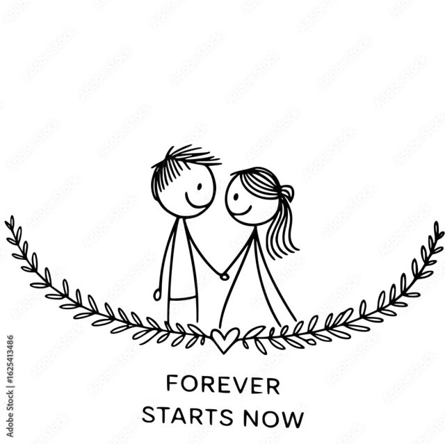 A Bond Of Everlasting Love Hand-Drawn Illustration Depicting