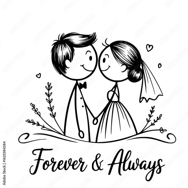 Eternal Bond A Heartwarming Sketch Of A Couple