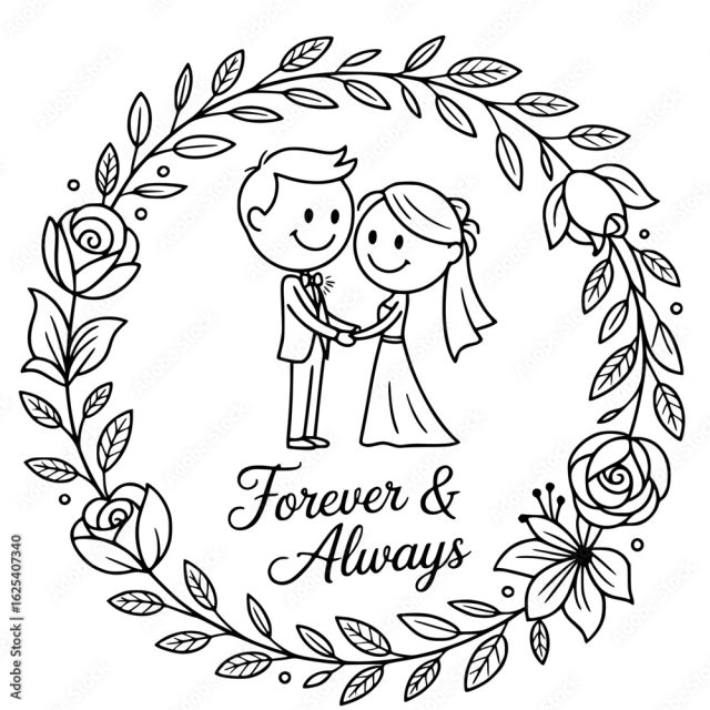 Eternal Bond A Charming Illustration Captures A Couple's