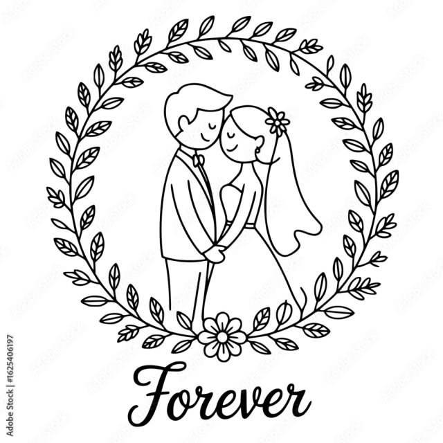 Eternal Bond Of Love A Hand-Drawn Illustration Captures
