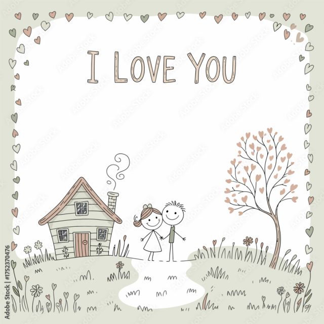 I Love You Card A Heartwarming Card Illustration