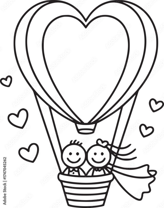 Love In The Air A Charming Cartoon Depiction