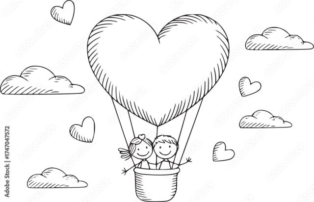 Love In The Sky A Heartwarming Sketch Of