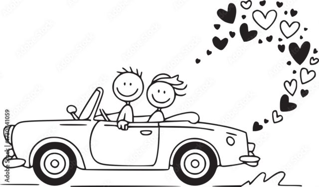 Love On The Road A Whimsical Illustration Of