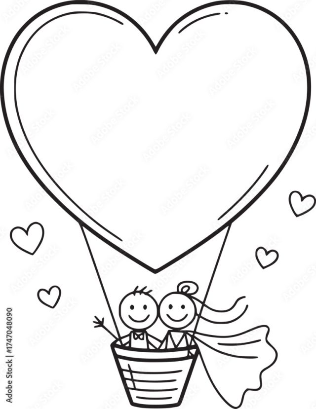 Love's Journey Whimsical Illustration Of A Couple Embarking