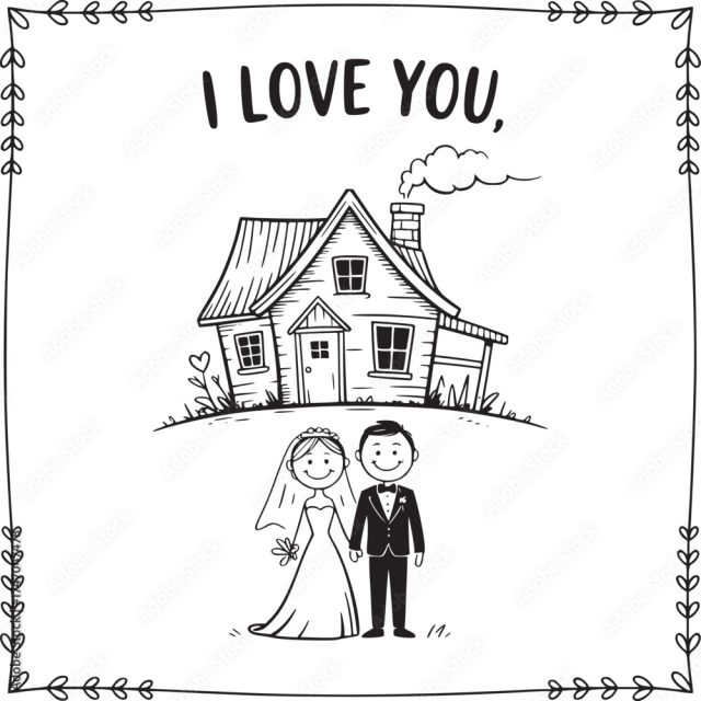 Sweet Home Love A Heart-Warming Illustration Showcasing A