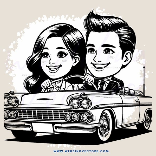 a man and woman smiling while riding in a car