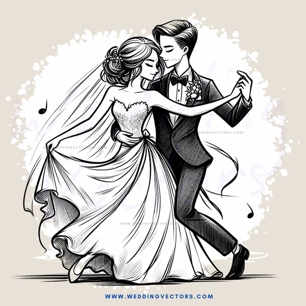 bride and groom dance