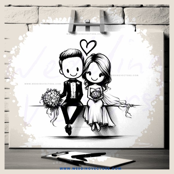 couple sitting together and holding flowers