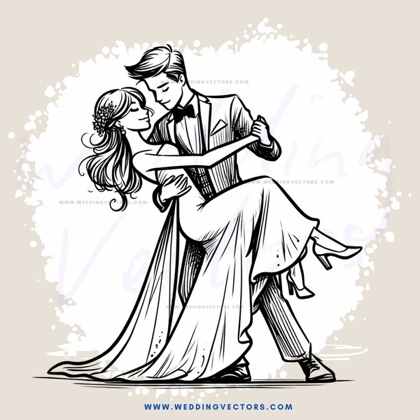dancing couple in silhouette