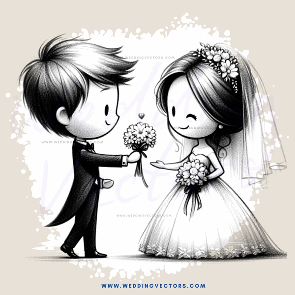 groom and bride in wedding gift exchange
