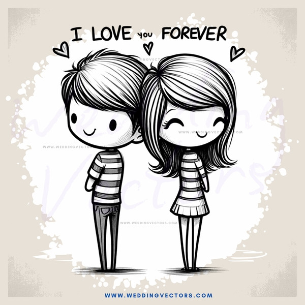 love is forever heart drawing