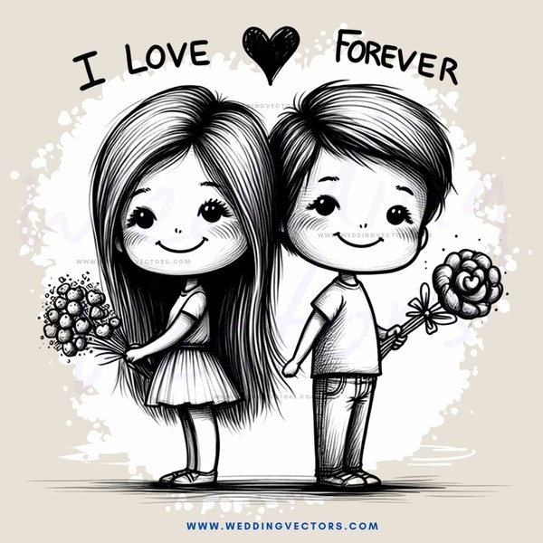 two kids hold flowers together