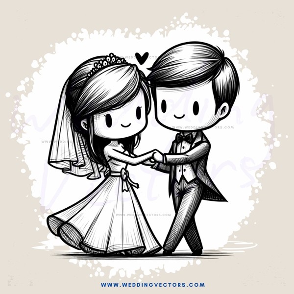wedding animation with cartoon characters
