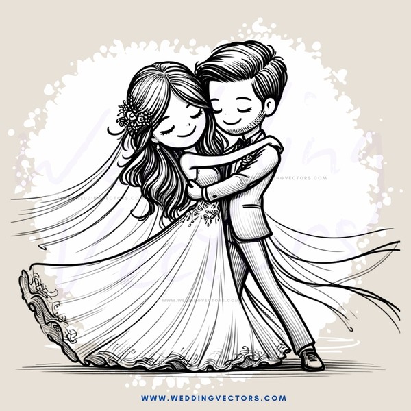 a couple embracing at their wedding