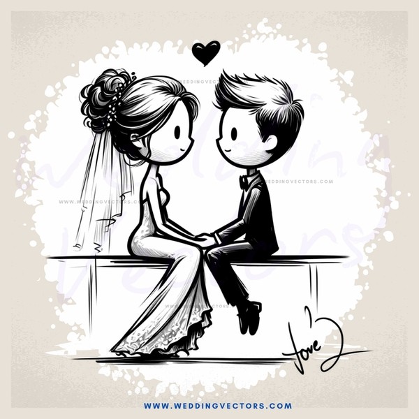 a bride and groom sitting together on a bench