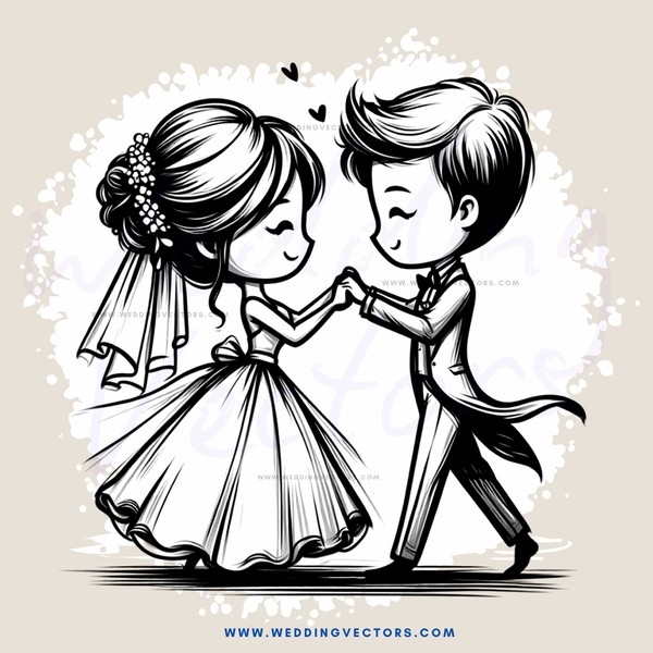 a bride and groom in wedding attire shake hands