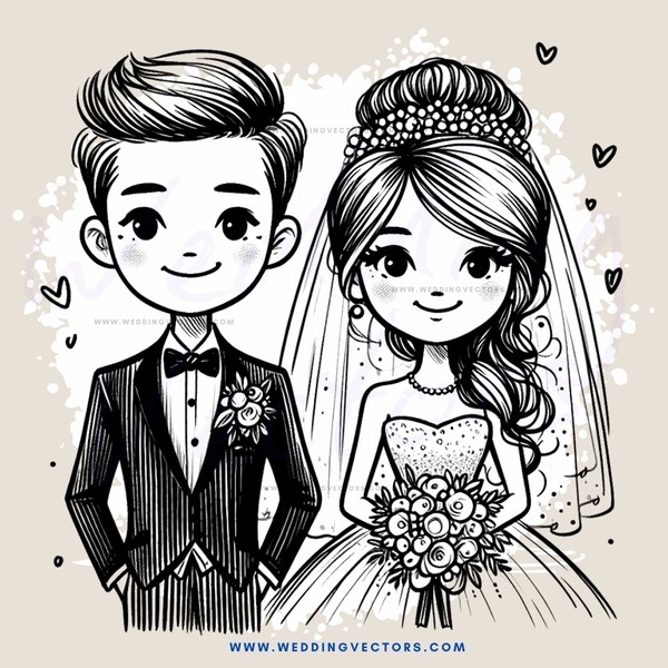 wedding portrait with bride and groom