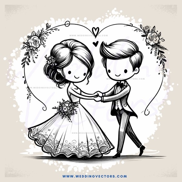 bride and groom in white dresses