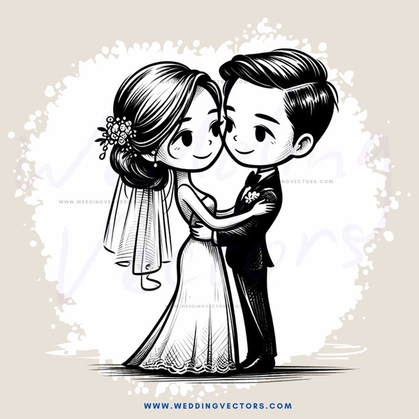 a couple in their wedding clothes hug
