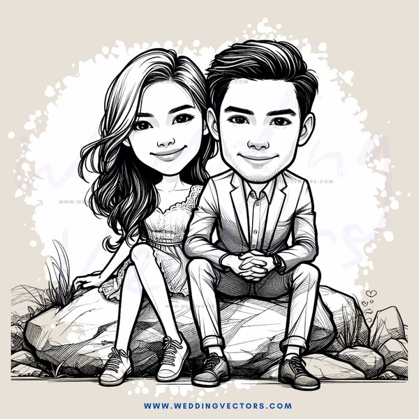 a couple sitting together on a rock