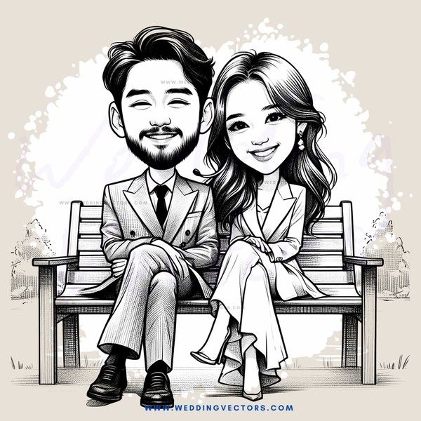 a couple sitting on a bench smiling at the camera