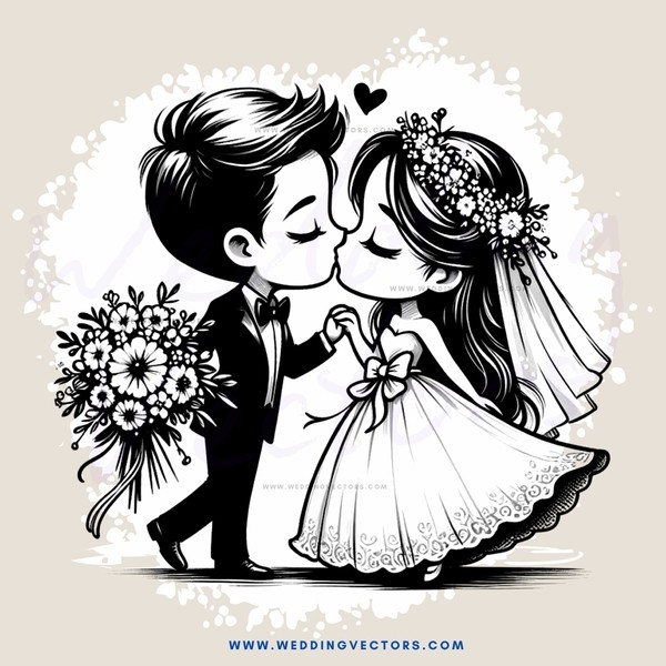 a bride and groom sharing a kiss