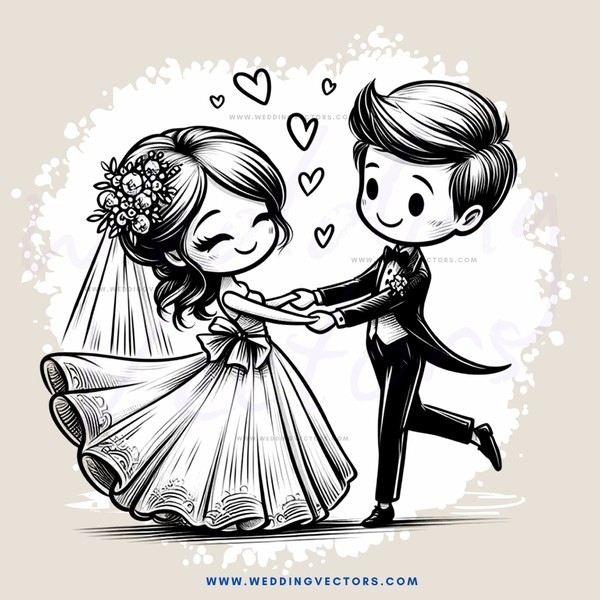 a newlywed couple dancing
