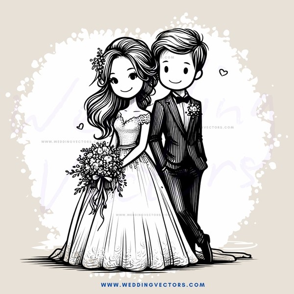 bride and groom on their wedding day