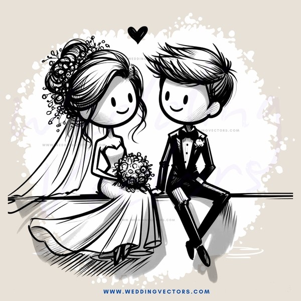 a bride and groom sitting next to each other