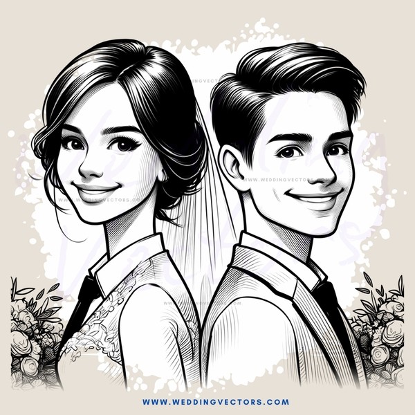 a bride and groom smile for their picture