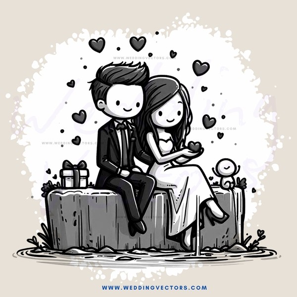 a couple sitting on a rock, holding hands and looking at each other