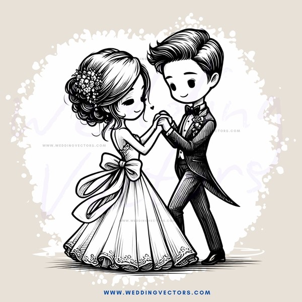 groom and bride on one knee