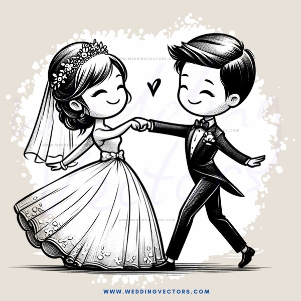 newlyweds dancing together