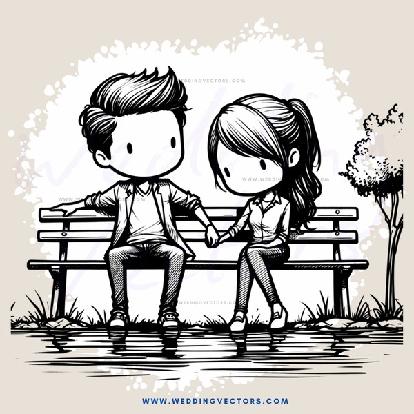 two people on a bench