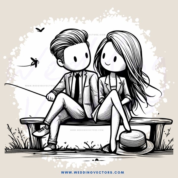 couple on a bench fishing and relaxing