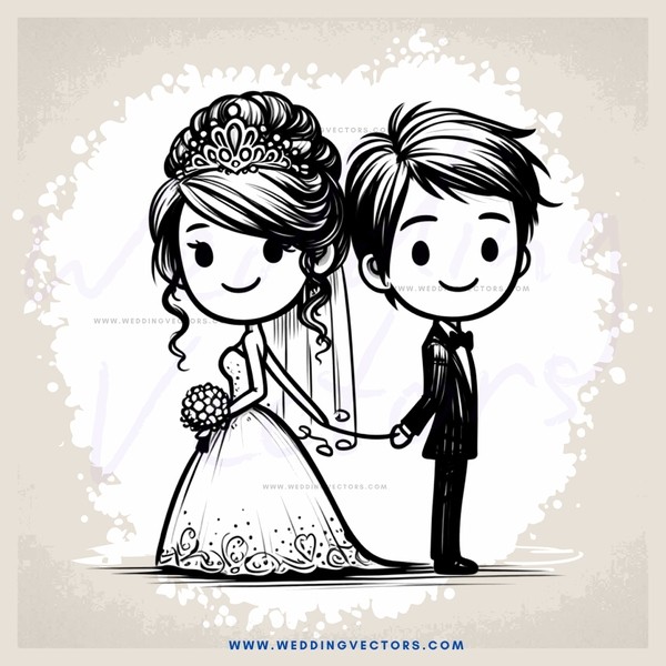 wedding ceremony in cartoon format