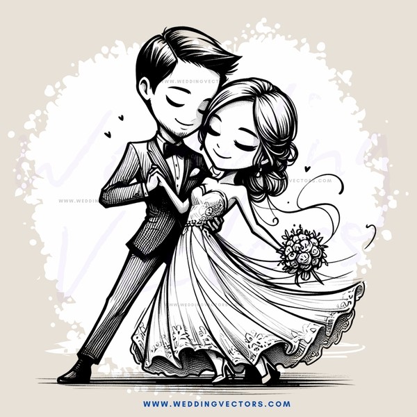 a couple dancing together in black and white