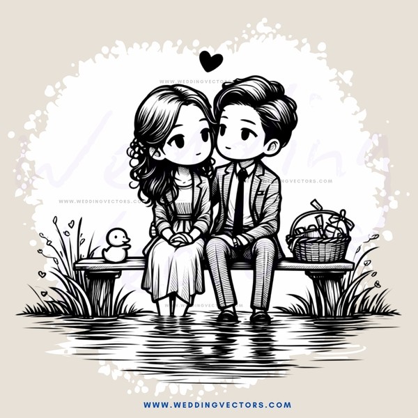 couple sitting on a bench by water