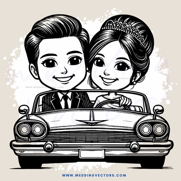 a car with two happy people in it