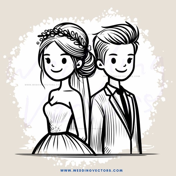 a bride and groom on their wedding day