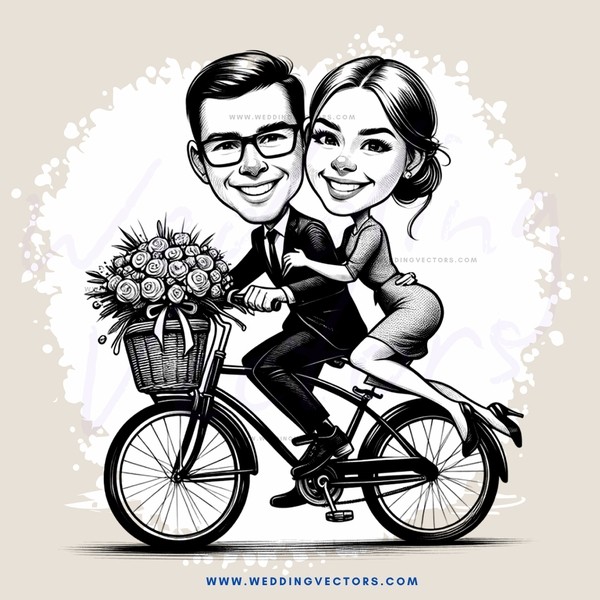 a man and woman on a bike
