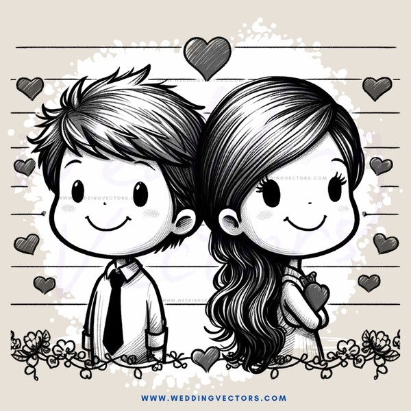 love story cartoon lettering