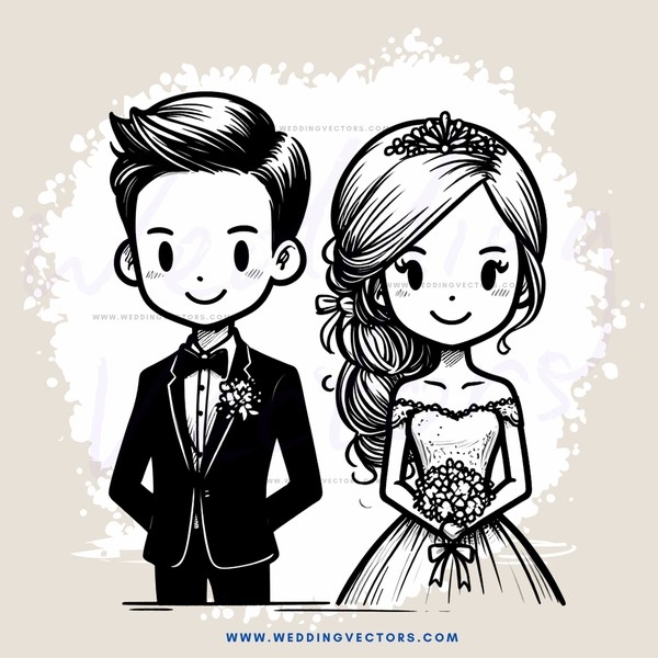a couple at their wedding