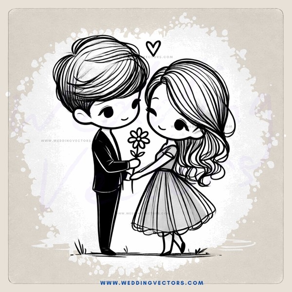 a couple holding flowers and making love