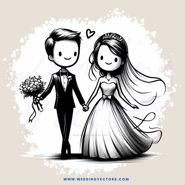 a newlywed couple posing for their picture