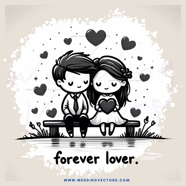 forever lover - love cartoon - wedding picture - valentine's day - cute - kissing couple - funny - frosty - happy - icing - cupid - ecstatic - blushing - pouting - smitten - in love - dating - relationship - married - engaged - anniversary - valentine's d