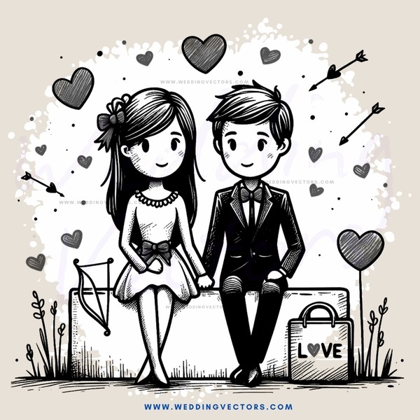 a boy and girl in love