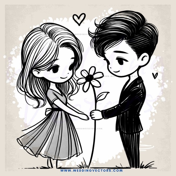 two people holding a flower