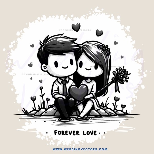 forever love cartoon character imagepng